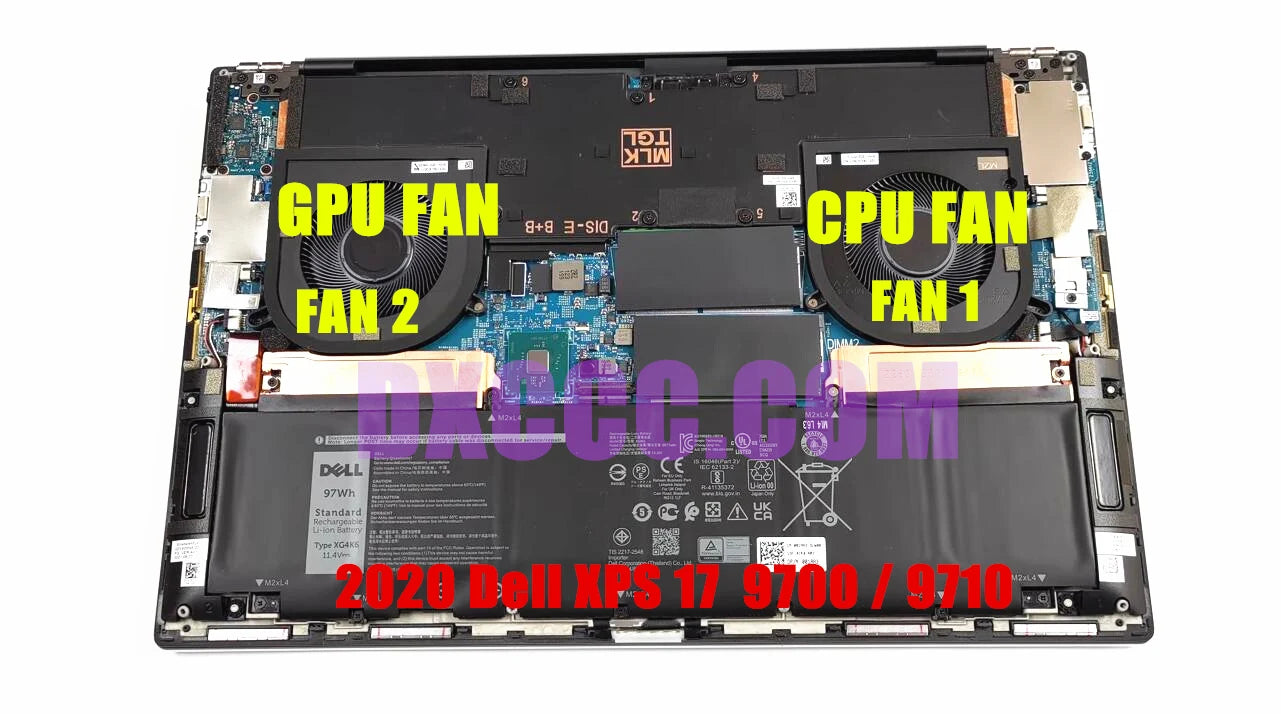 CN-0XR6Y CN-C4YVP SUNON EG50050S1-CG11-S9A 023.100LP.0011 EG50050S1-CG21-S9A 023100LR.001 FOR DELL XPS 17 9700 9710 CPU COOLING FAN