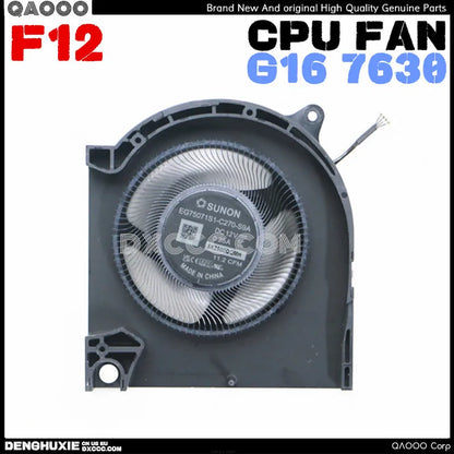 DELL G16 7630 CPU COOLING FAN SUNON EG75071S1-C270-S9A EG75071S1-C260-S9A DC12V 0.25A
