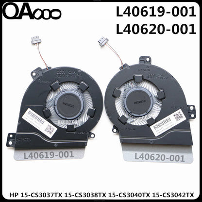 L40619-001 , L40620-001 FAN FOR HP TPN-Q208 15-CS3037TX 15-CS3038TX 15-CS3040TX 15-CS3041TX 15-CS3042TX CPU COOLING FAN