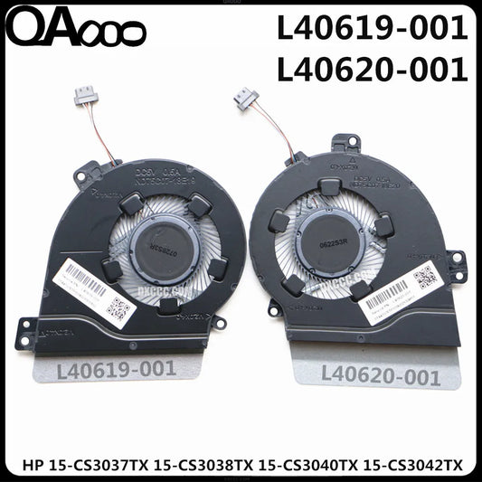 L40619-001 , L40620-001 FAN FOR HP TPN-Q208 15-CS3037TX 15-CS3038TX 15-CS3040TX 15-CS3041TX 15-CS3042TX CPU COOLING FAN