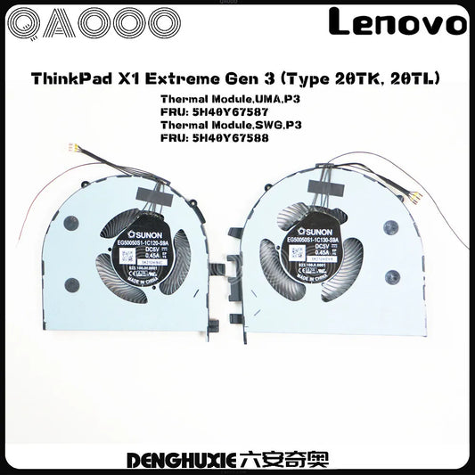 5H40Y67587 5H40Y67588 For Lenovo ThinkPad X1 Extreme Gen 3 (Type 20TK, 20TL) CPU Cooling fan EG50050S1-1C120-S9A